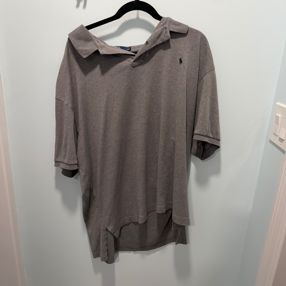 Polo Ralph Lauren XXL Gray Cotton Short Sleeve Pony Logo Polo Shirt